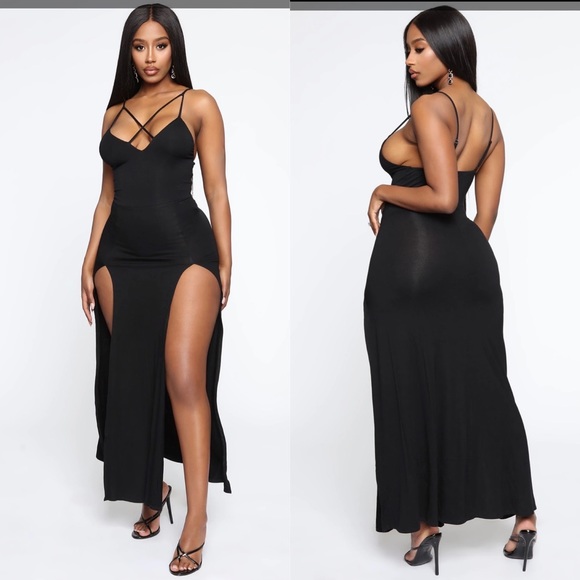 Fashion Nova Flamenco Smiles Black Maxi 